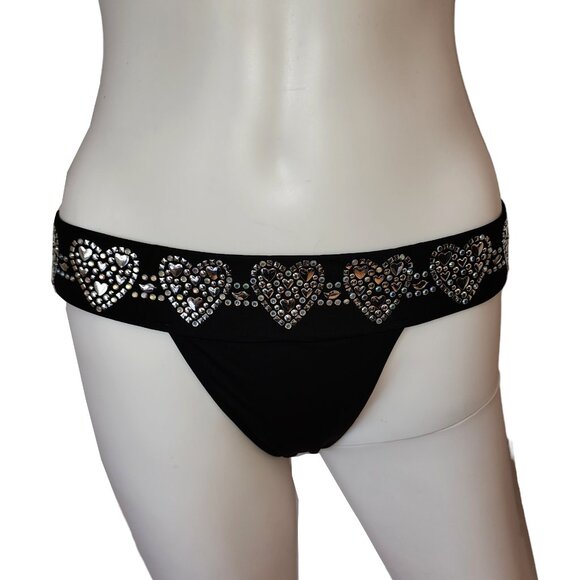 RARE Vintage Beach Bunny Heart Jewel and Sequins Bikini Bottom - Picture 9 of 14